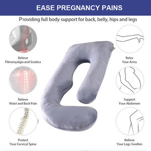 Oreiller de maternité en forme de U, personnalisé en usine, anti-stress, avec housse réglable et rembourrage en polyester, pour la <span class=keywords><strong>grossesse</strong></span> - Product Image 3