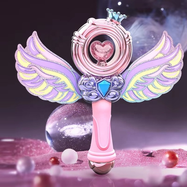 Lijia Fantasy LED Flashing Fairy Music Lights Princess Magic Wand Stick Silver Butterfly Wings ABS/PS/PP Unisex Gift