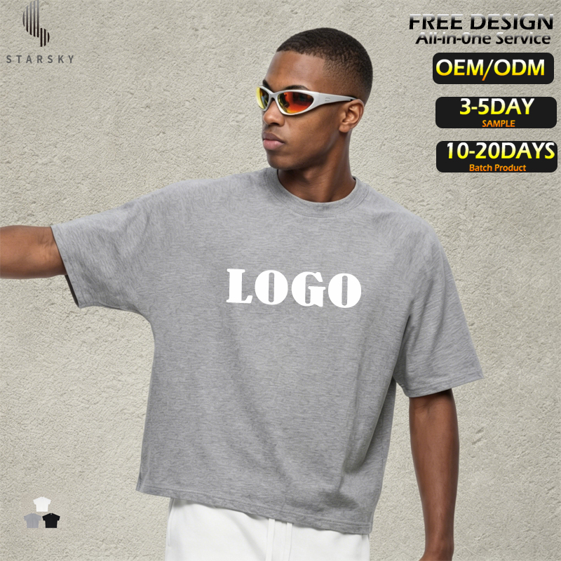 High Quality Men's Luxury 270 Gsm Streetwear PureCotton Custom Boxy Oversized Cropped Tshirt