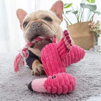 Mainan Kunyah Anjing Anti Gigit Warna Pink Flamingo dengan Suara Berderit untuk Anjing Kecil hingga Besar (Grosir)