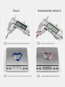 Gancho Rápido en Forma de Corazón de Aleación de Aluminio, Gancho de Amor en Forma de Durazno, Llavero Externo para Mochila, Gancho para Viajes y Senderismo - Product Image 4