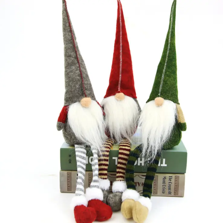 Wholesale Christmas Gnome Swedish Santa Tomte Plush Gnome with Long Legs Tabletop for Christmas Decoration