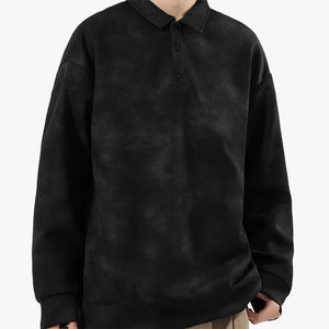 Camiseta Polo con Cuello Solapa y Estampado Tie-Dye para Hombre, Otoño e Invierno, Estilo Casual Holgado, Manga Larga, Gruesa y Moderna - Product Image 6