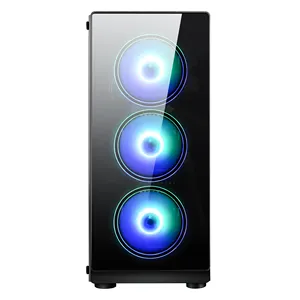 SECC computer accessories gaming pc case with tempered glass