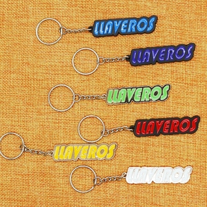 Promotional Business Corporate Branded Gift Soft PVC Metal Keychains 2D 3D Custom Logo Letter Fashion