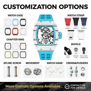 <span class=keywords><strong>Montre</strong></span> mécanique automatique de <span class=keywords><strong>luxe</strong></span> pour <span class=keywords><strong>homme</strong></span> CRONUSART - Cadran squeletté avec aiguilles luminescentes - Product Image 3