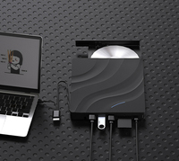 Hub USB eksternal portabel, Hub USB Tipe C Optical Drive Laptop DVD/CD Burner dengan Kompatibilitas tinggi