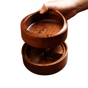 Cenicero de Escritorio de Madera, Diseño Redondo Minimalista, Acabado en Madera Natural para Uso Doméstico - Product Image 2