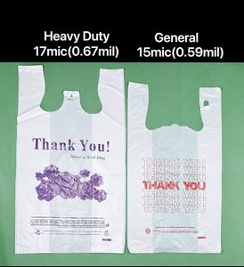 Sacs en plastique recyclables poignées offset imprimé «merci» pour chaussettes stockage fermeture thermique côté gousset salade utilisation de stockage - Product Image 4