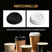 Gobelets à café en papier biodégradables de 8 oz, 12 oz et 16 oz avec couvercles, double paroi, écologiques, logo personnalisé, pour cafés et plats à emporter