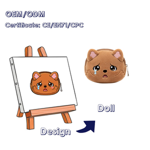 Porte-monnaie en peluche personnalisé, motif écureuil pleurant, mignon, petit pendentif, sac à écouteurs, portefeuille pour étudiant - Product Image 1