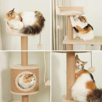 Arbre à chat moderne en sisal, griffoir écologique, meuble tour d'escalade pour chat, lit pour chat durable