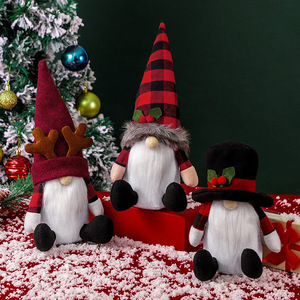 2025 New Gnome Plush Elf Rudolph Plaid Hat Forest Old Man Doll Christmas Ornament Decoration Supplies - Product Image 2