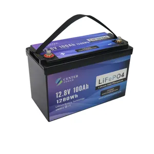 Поставщик литиевых аккумуляторов OEM, перезаряжаемый литий-ионный Аккумулятор lifepo4 12 В 100 ач с функцией BT
