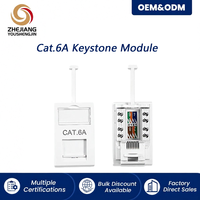 Connecteur Keystone RJ45 CAT6A Ysj HBB, Vente Directe Usine, Testé Gigabit, Plaqué Or, Cache Anti-Poussière, Fenêtre d'Identification, 250 MHz, pour Ordinateur