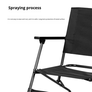 Chaise de camping britannique portable pliante noire ultra-légère de haute qualité avec bois massif pour l'extérieur et les loisirs - Product Image 3