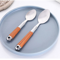 Nouvelle arrivée classique couteau à Steak fourchette cuisine bois Garin Western nourriture couverts 6 pièces en acier inoxydable couteau fourchette cuillère ensemble