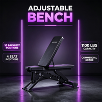 Banc de musculation réglable multi-angles avec une charge maximale de 1100 lb, banc d'entraînement en acier à 10+4 positions pour la musculation à domicile