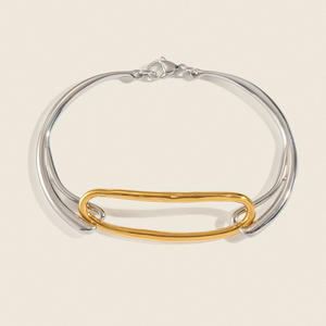 स्टेनलेस स्टील 18k सोने की चंकी चूड़ी चूड़ियों के हाथ से बने बहु रंग कोण सेट, चीन के थोक गहने - Product Image 2