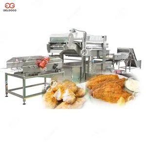 Continuous Belt Oil Samosa Fish Frying Equipment Fish Fillet Frying Machine