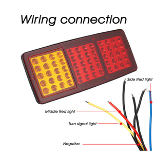 JHS 24V 60LED Phía Sau Dừng Đuôi Chỉ Số Xếp Ánh Sáng Đuôi Đèn Lần Lượt Đèn Tín Hiệu Màu Đỏ Hổ Phách Cảnh Báo Ánh Sáng Cho Xe Tải - Product Image 4