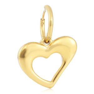 Pendientes de aro con forma de corazón de acero inoxidable dorado para mujer, joyería de regalo 19033 - Product Image 5