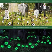 Guirlande lumineuse solaire, yeux de fantôme d'Halloween accrocheurs, lumières décoratives pour jardin extérieur, décoration de fête, Noël, IP65