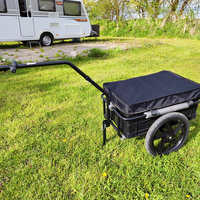 Remorque de camping pliable en acier inoxydable à 2 roues, remorquable, étanche, pour vélo, courses et extérieur, personnalisable OEM, réglable