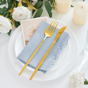 Serviettes en lin rustiques lavables en vrac, gris et bleu, pour Pâques et le printemps, réutilisables pour dîner, mariage, fête, baby shower - Product Image 3