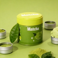 Boîte de rangement en fer blanc de qualité alimentaire avec gravure de logo personnalisée, contenants en métal colorés pour matcha, tailles sur mesure