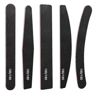 Wholesale Promotional Professional Red Core Black Double-Sided Eco-Friendly Durable Sponge Nail File Custom Logo Grit Options