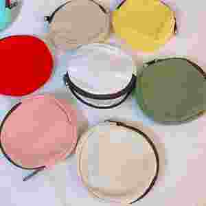 <b>Canvas</b> Hand Painted Blank <b>Round</b> Coin Purse - Product Image 4