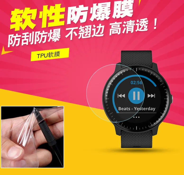 Super clear anti-explosion Soft Hydrogel TPU Screen protector film for Garmin Vivoactive 3 Music