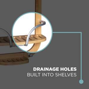 Penyimpanan Organizer kamar mandi bambu Caddy Shower gantung dengan nampan sabun Caddy buatan khusus 2 rak Shower Caddy rak gantung - Product Image 4