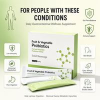 Poudre Probiotique Fruits et Légumes OEM ODM Marque Privée Vente en Gros Inuline 50 Milliards UFC Équilibre Digestif pour la Santé Intestinale