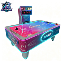 Table de hockey sur air multi-balles à monnayeur, machine de jeu d'arcade avec marqueur électronique LED, 2 joueurs, pour centre de jeux