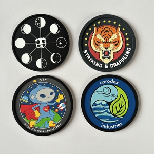 Sous-verre rond en caoutchouc souple PVC silicone personnalisé avec logo, prix d'usine, vente en gros pour boissons - Product Image 1