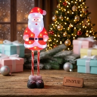 Lumière LED 3D blanche IP44 en acrylique, motif Père Noël sur pied, pour affichage commercial extérieur en centre commercial ou jardin, contrôle manuel mural
