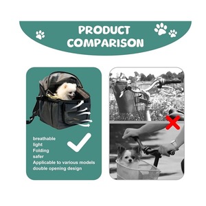 Dog <strong>Bike</strong> Bag Foldable Soft-Sided with Mesh Windows <strong>Pet</strong> Travel Bag Dog <strong>Bike</strong> Basket <strong>Carrier</strong> - Product Image 3