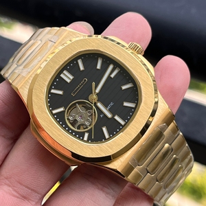 Montre mécanique automatique squelette de luxe japonaise NH38, style Patek pour NautiLuxurys, en acier inoxydable, verre saphir, étanche - Product Image 3