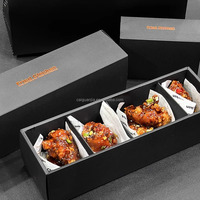 Caja de Embalaje para Venta de Comida BRUNCH, Pollo Frito, Hamburguesa, Papas Fritas, Hot Dog, Cartón Desechable