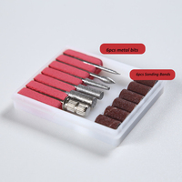 Ensemble de 6 embouts de ponçage métalliques pour manucure et pédicure, pour perceuse à ongles