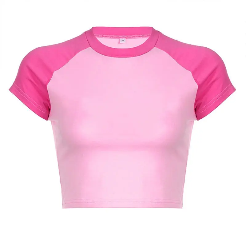 Dehan MD278 Cropped Top O Neck women T shirt custom baby Tee Short Sleeve screen print basic t-shirt for girls