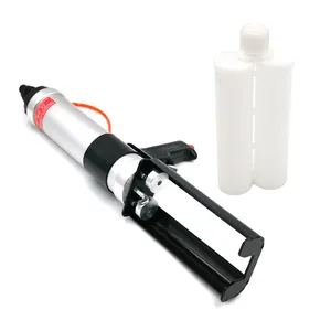 Pneumatic Applicator 600ml 1:1 Two Component Caulking Gun Professional Metal Air Dual Epoxy Gun