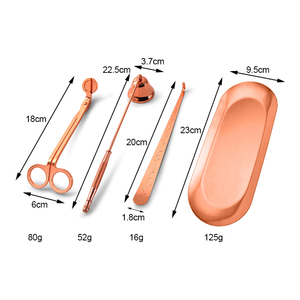 Ensemble d'accessoires pour bougies écologiques de haute qualité Coupe-bordures Éteignoirs à mèche et plateau à bougies - Product Image 2