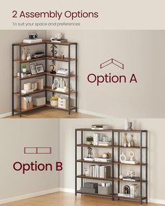 Étagère d'<span class=keywords><strong>angle</strong></span> industrielle convertible <span class=keywords><strong>VASAGLE</strong></span> à 5 niveaux, autoportante, avec structure en acier et étagères en bois d'ingénierie - Product Image 4