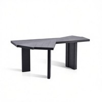 Bureau de direction moderne et minimaliste en placage de frêne noir, table d'écriture, mobilier de bureau de luxe sur mesure