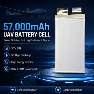 Batterie Lipo haute capacité 3,7 V 320 Wh/kg pour drone, cellule unique, 57000 mAh 5C pour drone FPV UAV - Vente en gros - Product Image 1