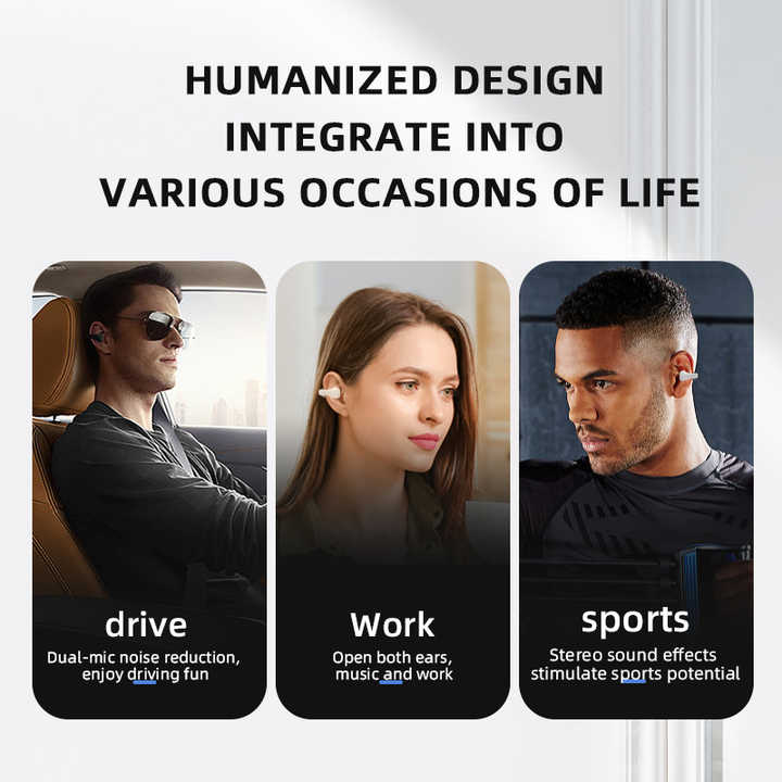 Custom A6 Binaural OWS Wireless Bluetooth Headset 5.3 Unearthing Sports Clip-on Open Headphones Wireless Bluetooth Headset