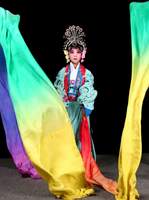 Costume d'opéra chinois féminin, tenue de danse à manches aquatiques, fée dispersant des fleurs, vêtements de scène pour filles en polyester et rayonne
